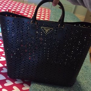 black prada tote
